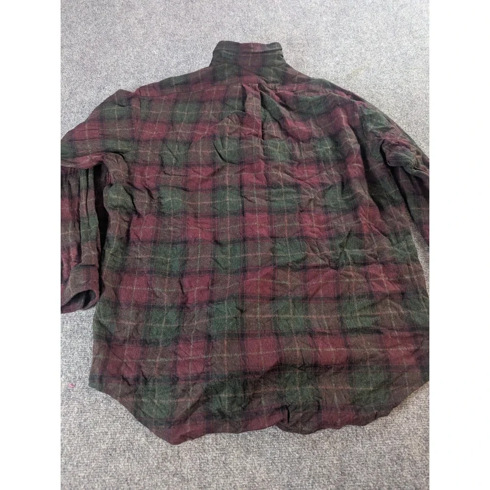 Vintage Polo Ralph Lauren Shirt Mens L  Plaid Patch Elbow Made In USA 100% Wool